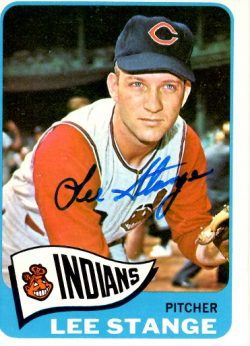 Autographed  LEE STANGE Cleveland Indians 1965 Topps Card