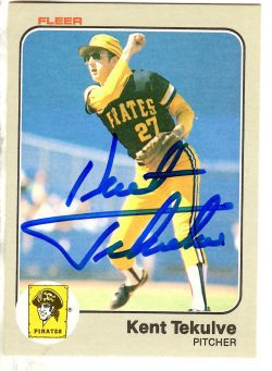 Autographed  KENT TEKULVE 1983 FLEER Card