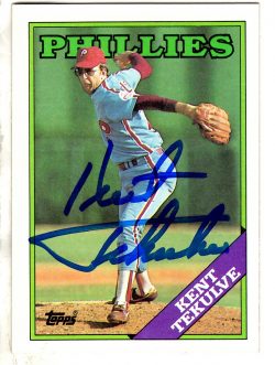 Autographed KENT TEKULVE 1988 Topps Card