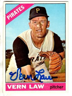 Autographed VERN LAW 1966 Topps Card