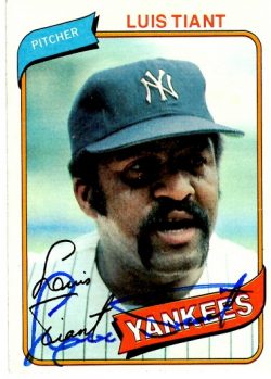 Autographed LUIS TIANT 1980 Topps Card