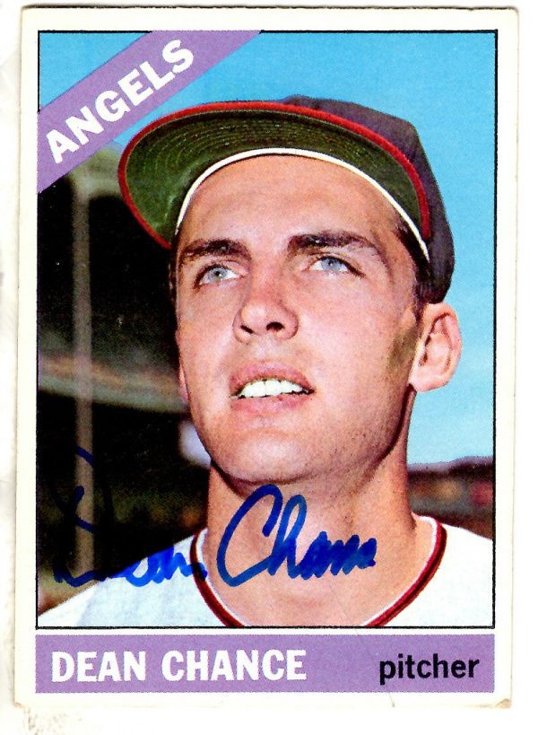 Autographed DEAN CHANCE 1966 Topps Card