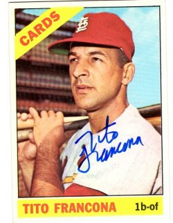Autographed TITO FRANCONA 1966 Topps Card