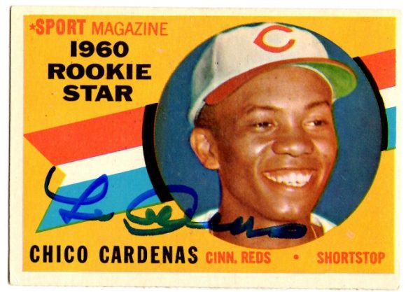 Autographed LEO CARDENAS 1960 Topps Card
