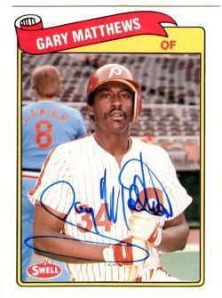 Autographed GARY MATTHEWS 1989 Swell Baseball Greats card