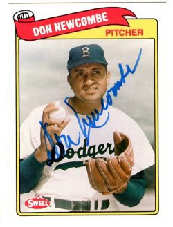 Autographed DON NEWCOMBE 1989 Swell Baseball Greats card