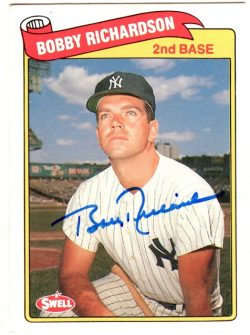 Autographed BOBBY RICHARDSON 1989 Swell Baseball Greats card