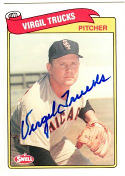 Autographed VIRGIL TRUCKS 1989 Swell Baseball Greats card