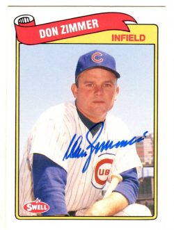 Autographed DON ZIMMER 1989 Swell Baseball Greats card
