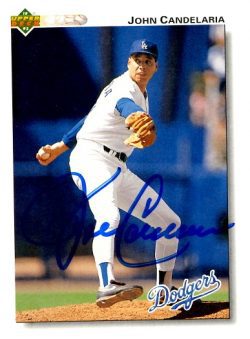 Autographed  JOHN CANDELARIA 1992 UPPER DECK Card