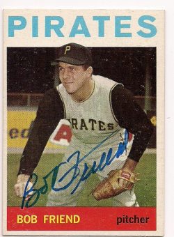 Autographed BOB FRIEND 1964 Topps Card
