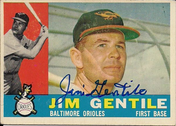 Autographed JIM GENTILE 1960 Topps Card