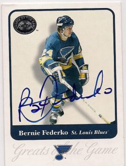 BERNIE FEDERKO Autographed 2001 Fleer Greats of the Game Card