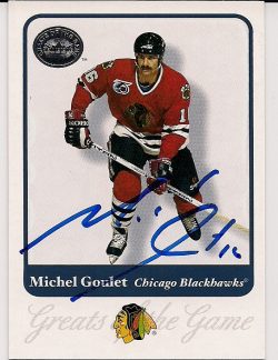 MICHEL GOULET Autographed 2001 Fleer Greats of the Game Card