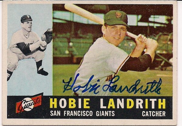 Autographed HOBIE LANDRITH 1960 Topps Card