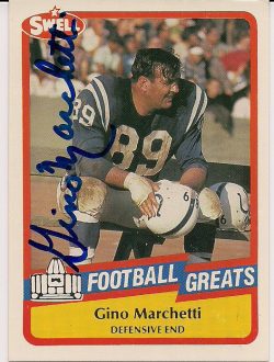 Signed GINO MARCEHTTI 1989 Swell Football Card