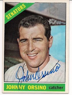 Autographed JOHNNY ORSINO 1966 Topps Card