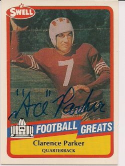 Signed ACE PARKER 1989 Swell Football Card