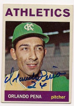 Autographed ORLANDO PENA 1964 Topps Card