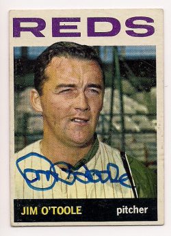 Autographed JIM O'TOOLE 1964 Topps Card