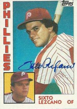 Autographed SIXTO LEZCANO Philadelphia Phillies 1984 Topps Card