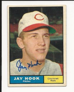 Autographed JAY HOOK 1961 TOPPS Card