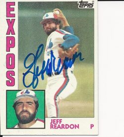 Autographed JEFF REARDON 1984 Topps Card