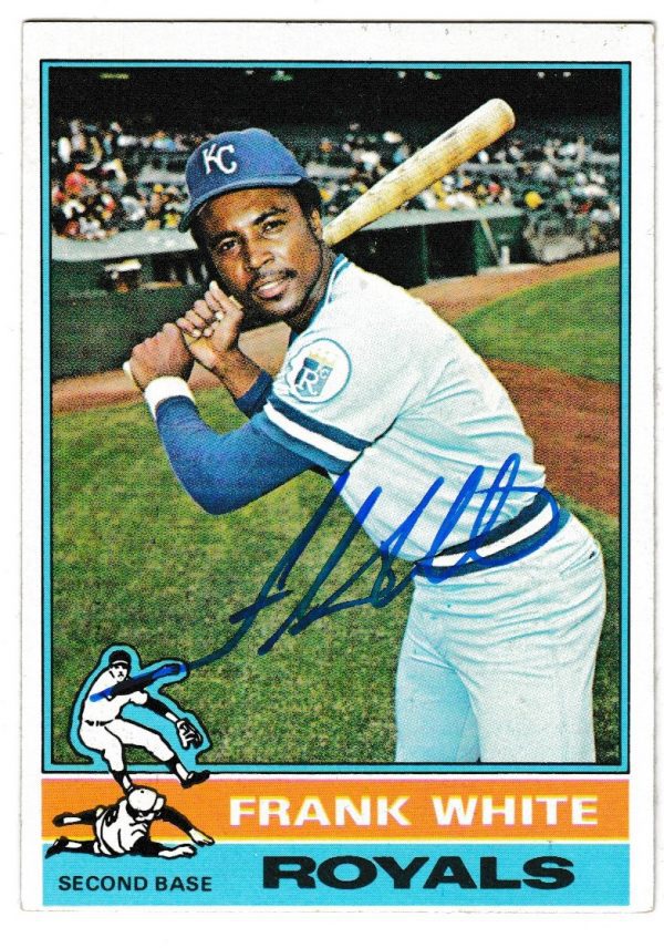 Autographed FRANK WHITE 1976 Topps Card