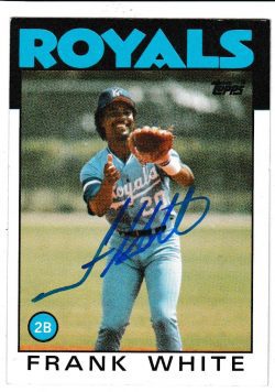 Autographed FRANK WHITE 1986 Topps Card