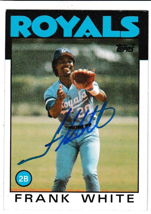 Autographed FRANK WHITE 1986 Topps Card
