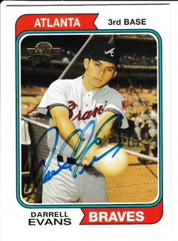 Autographed DARRELL EVANS 2004 Topps Fan Favorites Card