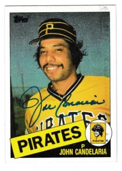 Autographed JOHN CANDELARIA 1985 Topps Card