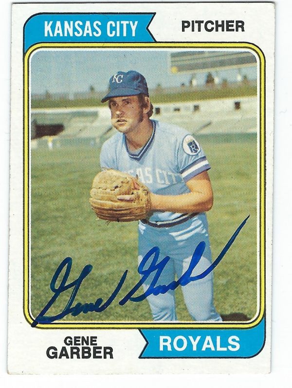 Autographed GENE GARBER 1974 Topps  Card