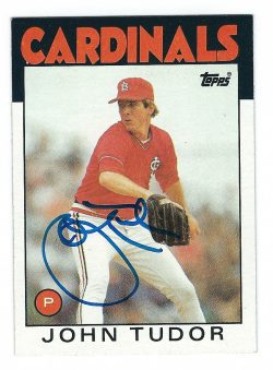 Autographed JOHN TUDOR 1986 Topps Card