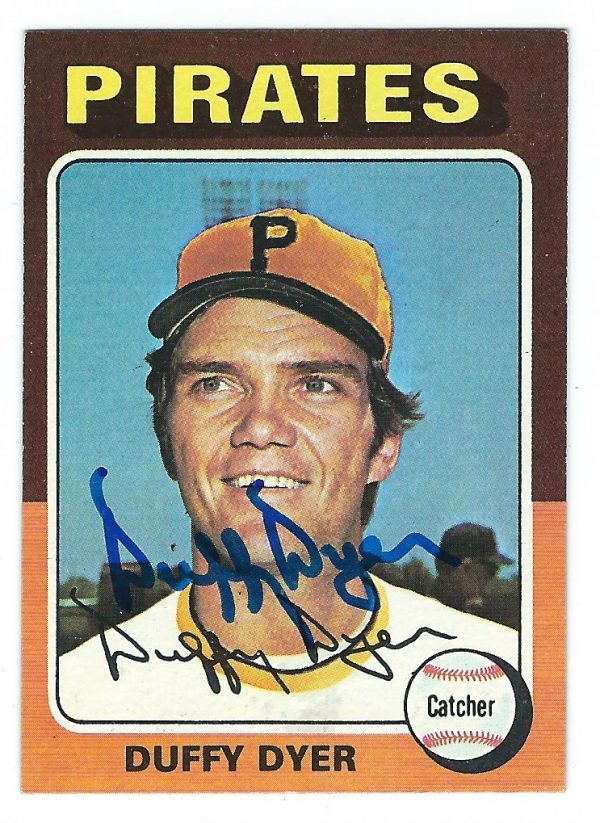 Autographed DUFFY DYER  1975 Topps Mini Card