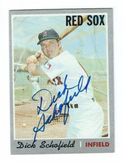 Autographed Dick Schofield Boston Red Sox 1970 TOPPS card #251