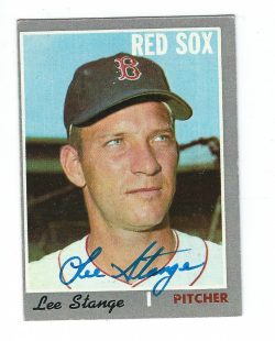 Autographed Lee Stange Boston Red Sox 1970 TOPPS card #447