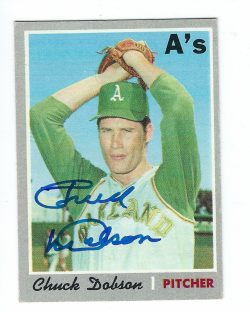 Autographed Chuck Dobson Oakland A's 1970 TOPPS card #331