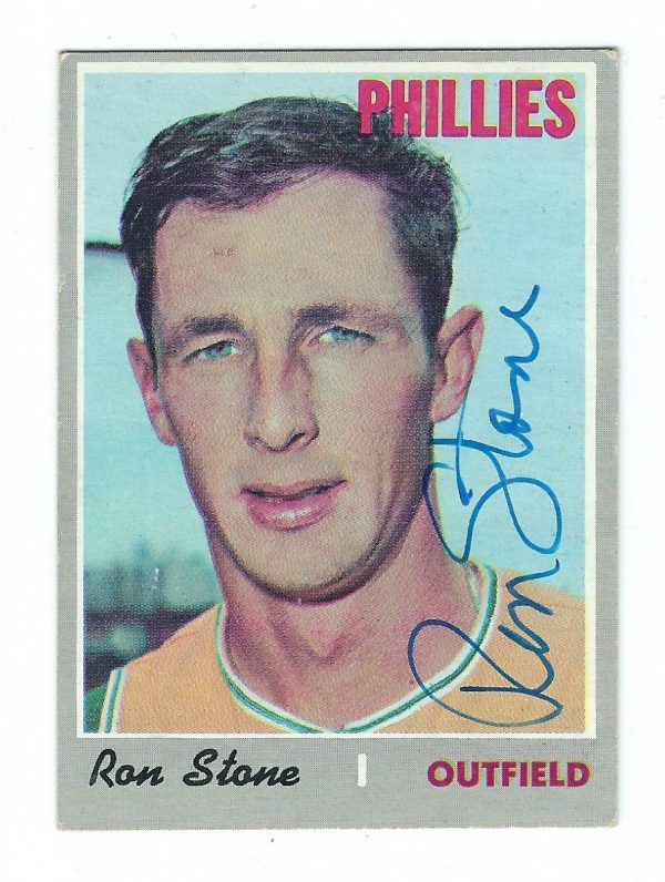 Autographed Ron Stone Philadelphia Phillies 1970 TOPPS card #218