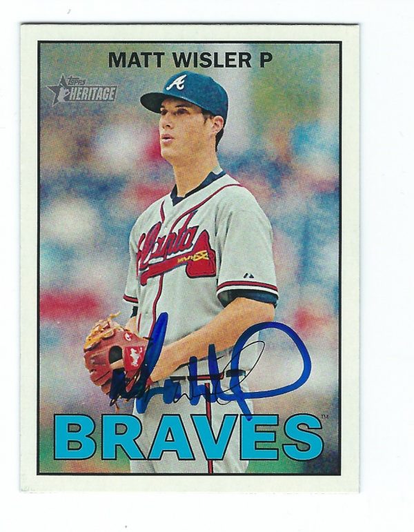 Autographed Matt Wisler Atlanta Braves 2016 Topps Heritage Card #98