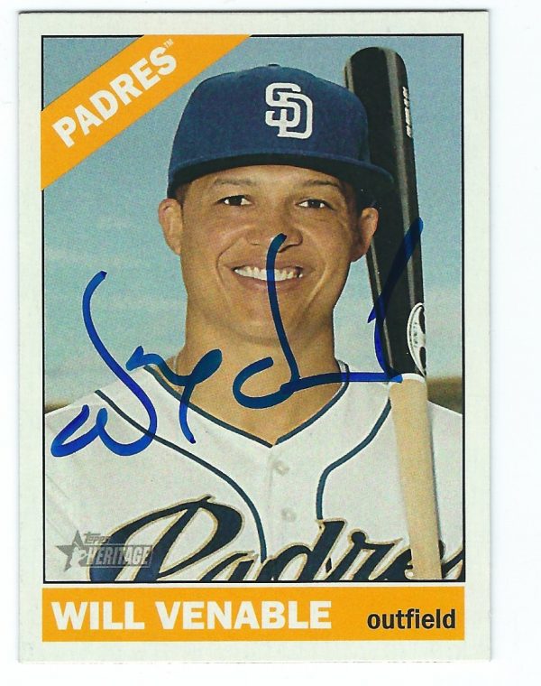 Autographed Will Venable San Diego Padres 2015 Topps Heritage Card #546