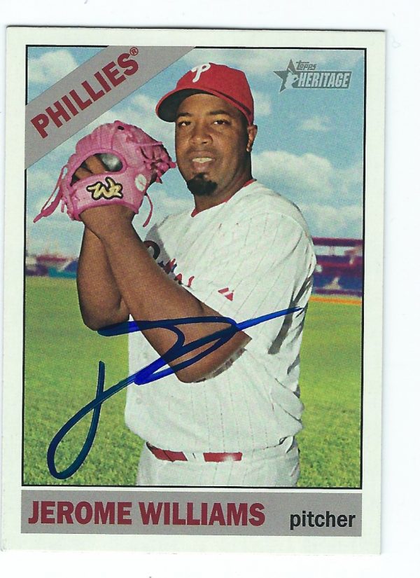 Autographed Jerome Williams Philadelphia Phillies 2015 Topps Heritage Card #588