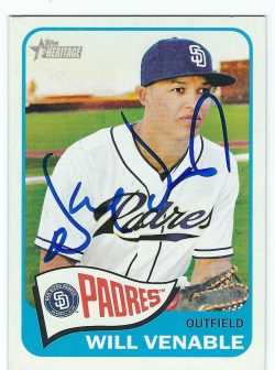 Autographed Will Venable San Diego Padres 2014 Topps Heritage Card #277