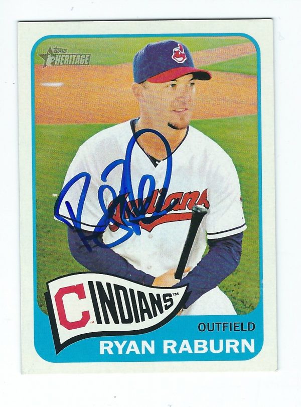 Autographed Ryan Rayburn Cleveland Indians 2014 Topps Heritage Card #332