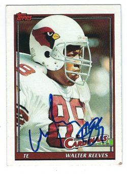 Autographed 1991 TOPPS Walter Reeves Phoenix Cardinals Card #520 w/COA