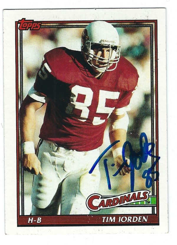 Autographed 1991 TOPPS Tim Jordan Phoenix Cardinals Card #507 w/COA