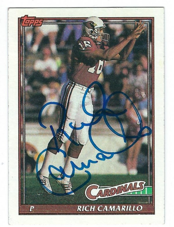 Autographed 1991 TOPPS Rich Camarillo Phoenix Cardinals Card #504 w/COA