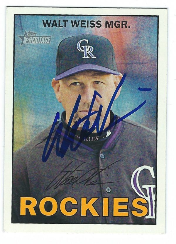 Autographed Walt Weiss Colorado Rockies 2016 Topps Heritage Card #272