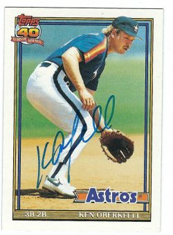 Autographed KEN OBERKFELL 1991 TOPPS Card