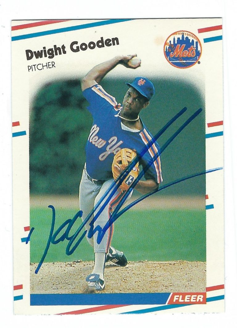 Autographed DOC GOODEN 1988 Fleer Baseball Card Main Line Autographs